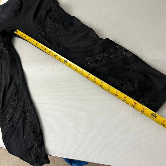 Lululemon Wunder Under High Rise Tight 25" Black Lace Women Size 8 - Picture 6 of 12